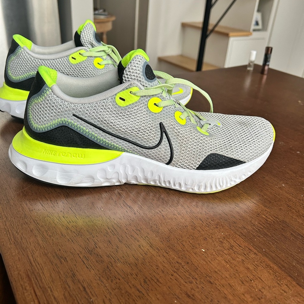 Nike Renew Gray and Neon Green Sneakers
